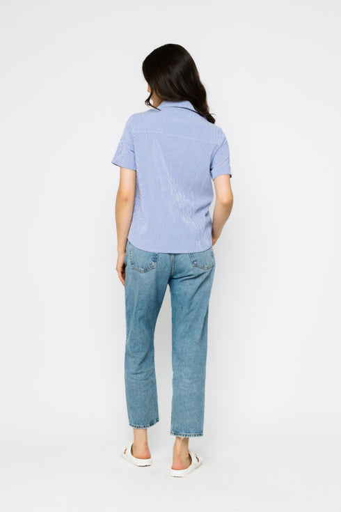 Nina-Roll Cuff Short Sleeve Shirt
